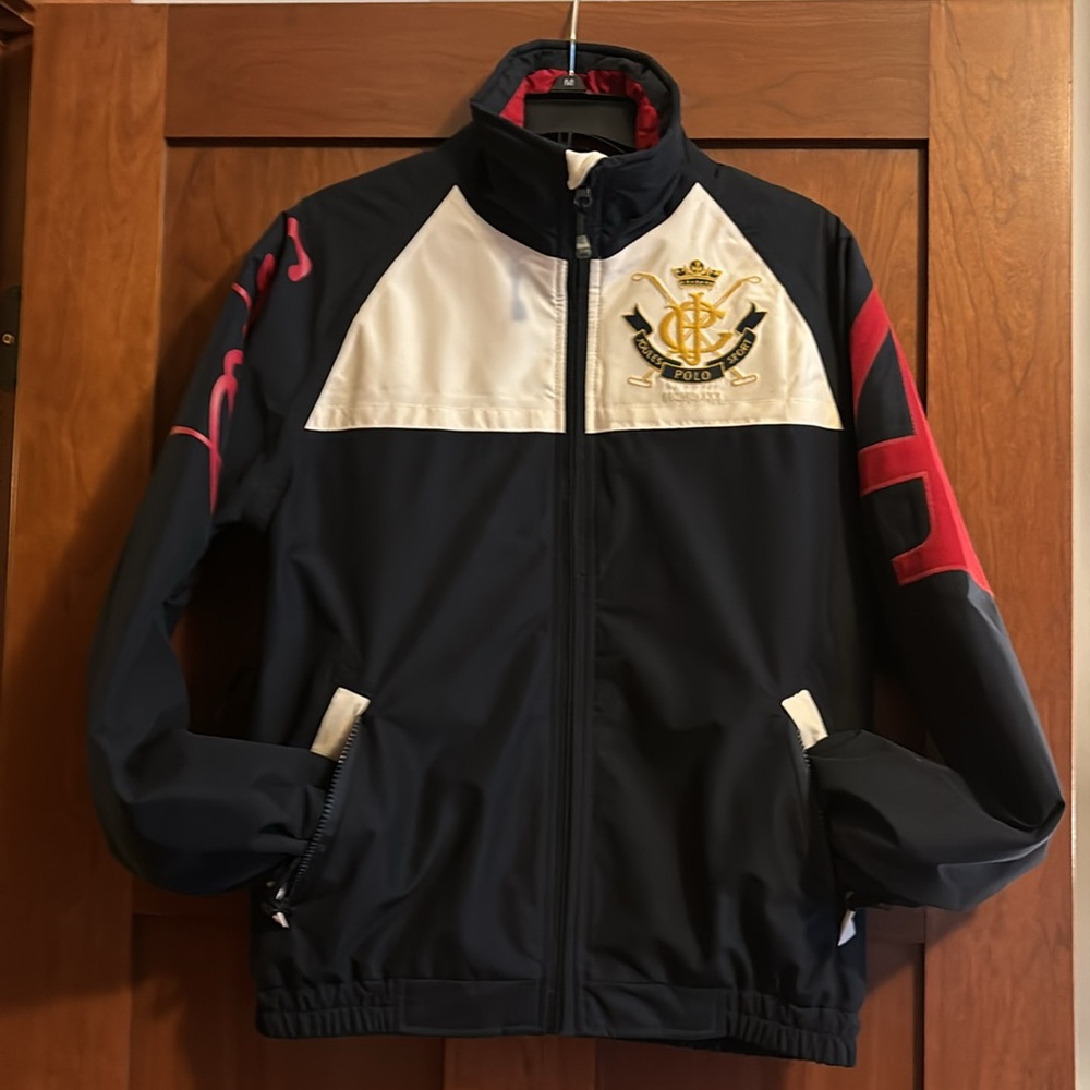 Joules Polo Sport Quilted Equestrian Mens Jacket. Blue (Navy), Red & White Sz XS - Picture 7 of 12